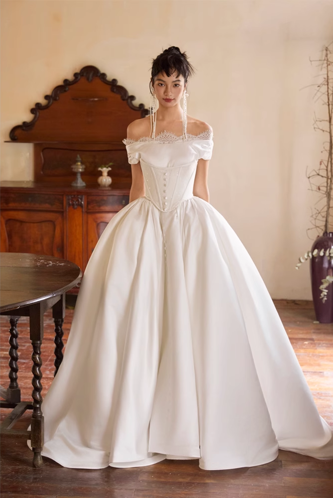 corset victorian wedding dresses Cendre Corset Wedding Gown